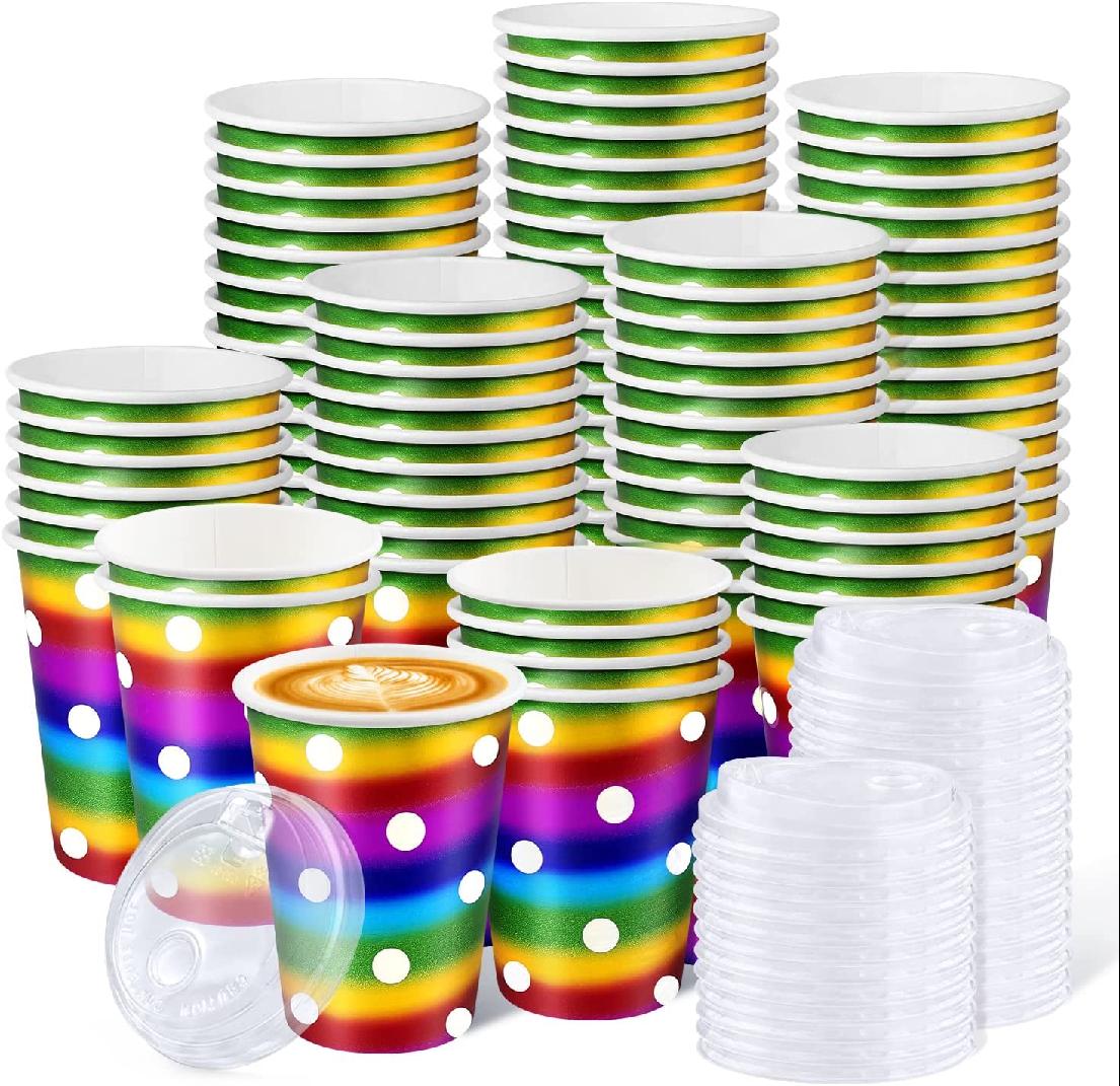 Disposable Coffee Cups with Lids, Travel Coffee Cups Disposable with