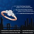 thumbnail image 2 of Gem Stone King 18K Rose Gold Plated Silver White Moissanite and Sky Blue Aquamarine Engagement Ring for Women | 1.24 Cttw | Oval 7X5MM | Gemstone Birthstone | Size 6, 2 of 7