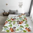 thumbnail image 5 of Cauagu Mosaic Forest Squirrel Pattern Flannel Bed Blankets,Fleece Blanket Comfortable Air Conditioning Blanket for Sofa Bed Travel Couch & Living Room -60"x50", 5 of 8