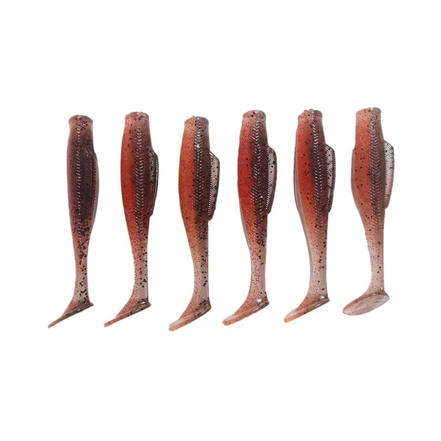 6.7cm/2.3g 6pcs Fishing Lure Soft Plastic Paddle Tail Swimbait Bass Wobblers