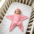 thumbnail image 4 of Dakiuu Soft Star Crochet Newborn Swaddle Knitted Baby Wrap with Button Gift for Infant 0‑6 Months 65cm/25.6", 4 of 6