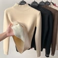 thumbnail image 2 of Suéter de felpa para mujer invierno 2023 otoño e invierno nuevo cuello alto medio de lana gruesa de una pieza con camisa inferior de lana de visón Deng Xun unisex, 2 of 2