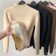 thumbnail image 2 of Suéter de felpa para mujer invierno 2023 otoño e invierno nuevo cuello alto medio de lana gruesa de una pieza con camisa inferior de lana de visón Deng Xun unisex, 2 of 2