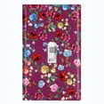 thumbnail image 1 of Metal Light Switch Plate Outlet Cover Colorful Floral Garden Wallpaper Purple ROS037, 1 of 13