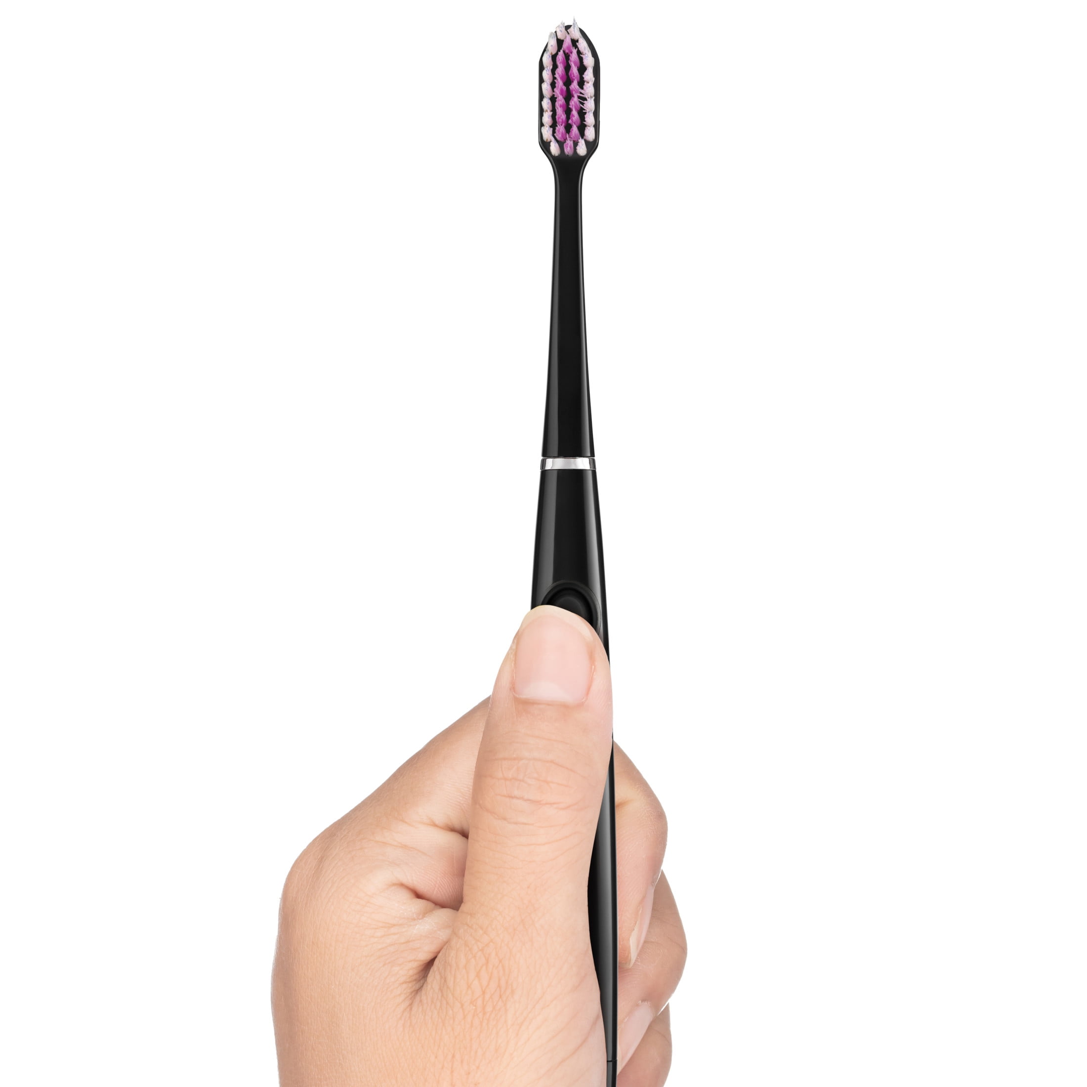 GUM Sonic Battery Powered Toothbrush with Tapered Bristles for Gumline Cleaning, Black, 1 Count