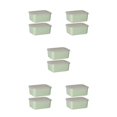 thumbnail image 1 of Bearachild Recipiente de plástico para alimentos, transparente, fácil de ubicar, sin BPA, conserva la frescura, recipientes apilables, verde, 2 Type2 NO2, 1 of 6
