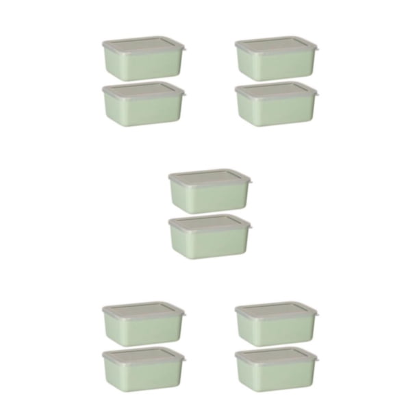 Bearachild Recipiente de plástico para alimentos, transparente, fácil de ubicar, sin BPA, conserva la frescura, recipientes apilables, verde, 2 Type2 NO2