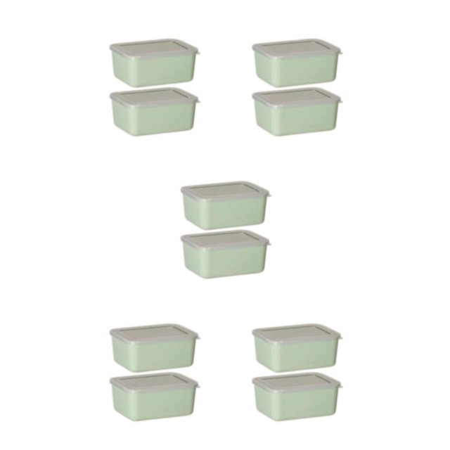 Bearachild Recipiente de plástico para alimentos, transparente, fácil de ubicar, sin BPA, conserva la frescura, recipientes apilables, verde, 2 Type2 NO2