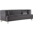 thumbnail image 3 of Home Square 2-Piece Set with Contemporary Velvet Ottoman and Sofa in Gray, 3 of 8