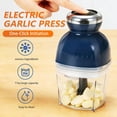thumbnail image 2 of Electric Garlic Press Food Chopper 17oz Glass Bowl 250W Mincer Blender Meat Vegetables Meal Prep, 2 of 6