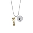 thumbnail image 2 of Delight Jewelry Goldtone Crystal Script ''Love'' Silvertone Script Initial Disc - O - Charm Necklace, 20"+3", 2 of 4