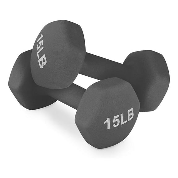 Neoprene Coated Dumbbell Hand Weights Set – 8LB, 10LB, 12LB, 15LB Pairs for Strength Training, Home Workouts and Full-Body Fitness, Hex Shape and Non-Slip Grip