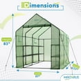 thumbnail image 2 of Machrus Ogrow Deluxe Walk-In Greenhouse for Outdoors with 2 Tiers & 8 Shelves – Durable Indoor Greenhouse with Green Cover for Mini Greenhouses and Garden Use, 2 of 8