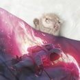 thumbnail image 2 of Yiaed Astronaut Riding Fiery Horse Print Dog Blankets-Cat Blanket Washable for Couch Protection,Puppy Blanket, Soft Plush Reversible Throw Furniture Protector-, 2 of 8