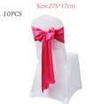 thumbnail image 2 of 10Pcs Satin Chair Sashes Bow sash Chair Sashes Banquets Chair Cover for Party Wedding Home Decorations-rose red, 2 of 5