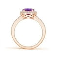 thumbnail image 2 of ANGARA Natural Oval 1.6 ct Amethyst Split Shank Halo Ring in 14K Rose Gold for Women (Size-9x7mm) | February Birthstone, Birthday, Anniversary, Jewelry Gift for Women | Natural Amethyst Ring, 2 of 8