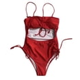 thumbnail image 2 of Gibobby Trajes de Baño Mujer Completos Bikini Set Women Swimwear Up Bathing OnePiece Traje de venda Empuje acolchado Swimswears Tankinis Set(Rojo,CH), 2 of 5