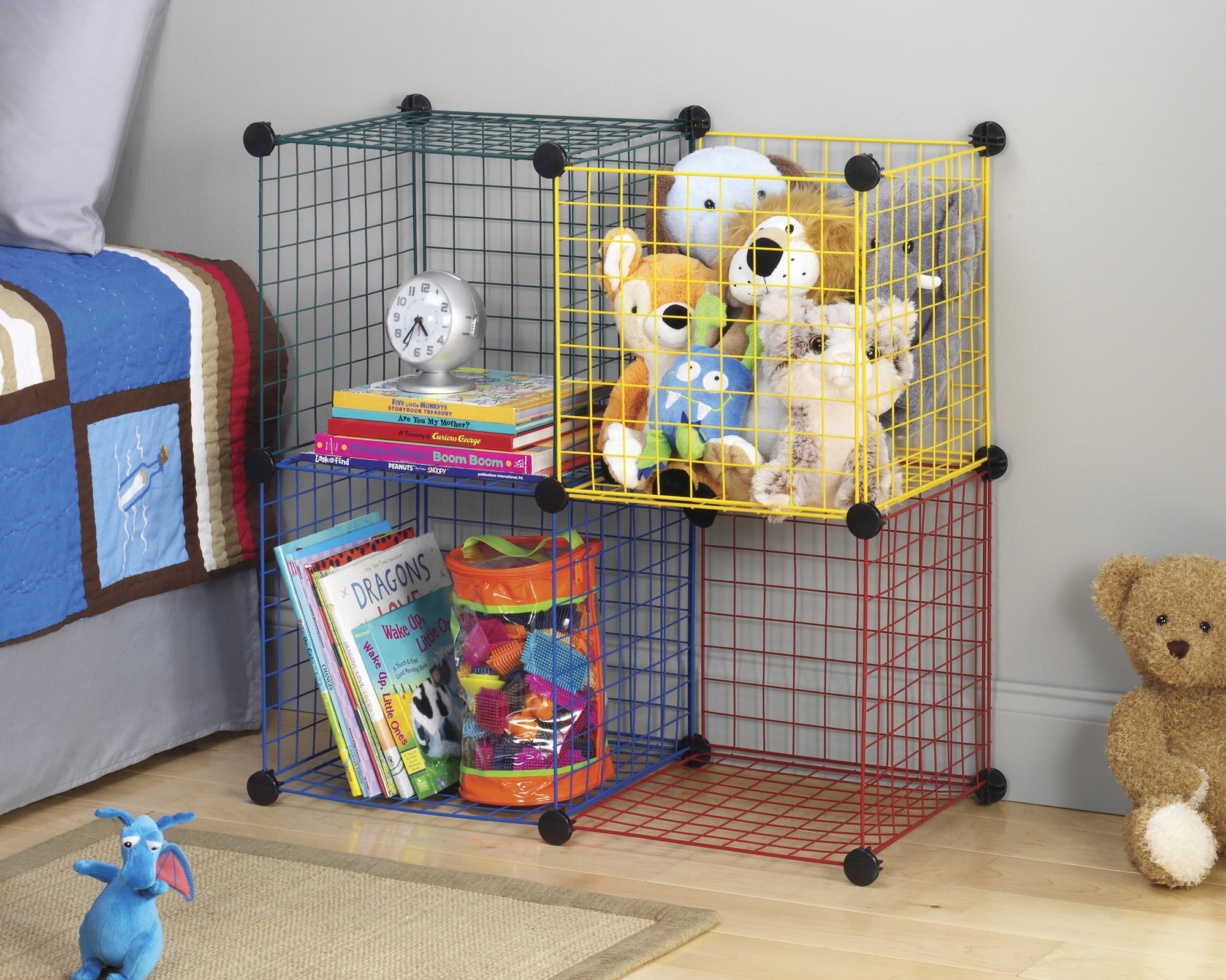 Whitmor Kids Storage Cubes Stackable Interlocking Wire Shelves Set