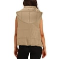 thumbnail image 5 of HAiming Puffer Vest for Women Cropped Sleeveless Lapel Padded Coat Winter Casual Warm Zip up Outerwear with Pockets, 5 of 8