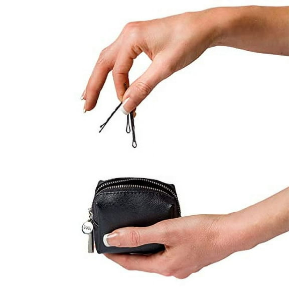 Bobi bobby pins holder, mini travel bag, hair accessories bag, black bag noir