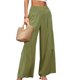 thumbnail image 4 of Sunloudy Pantalones de pierna ancha para mujer, pantalones plisados sueltos casuales de color sólido de cintura alta, caqui/negro/verde claro/blanco/verde/rojo vino Sunloudy  moda, 4 of 8