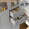 thumbnail image 3 of Homfa Kitchen Pantry Storage Cabinet, 67" Pantry Cabinet with Doors and Removable Drawers, Freestanding Cupboard for Dining Room, Gray, 3 of 6