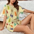 thumbnail image 6 of Bingfone Colorful Rabbit Print Pajamas Sets for Women Soft Short-Sleeved Pjs with Lounge Shorts Two Piece Sleepwear, 6 of 8