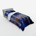 thumbnail image 2 of Ambesonne City Bedding Set 3 Pcs, Hong Kong Island Modern, Twin, Royal Blue Orange White, 2 of 2