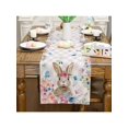 thumbnail image 2 of 1PC Easter Table Runner, Stripe Rabbit Floral Spring Table Runner For Indoor Outdoor Home Holiday Party Easter Decor, 2 of 4