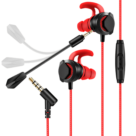 In-Ear Gaming Headphones with Dual Mic, AGPTEK 3.5MM Wired Earbuds Gaming Earphones for PS4, Xbox, PC, Laptop,