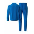 thumbnail image 5 of YOIAVAIOY Mens Tracksuit 2 piece Waffle Long Sleeve Jacket and Slim Pants Sets Fall Winter Casual Sports Outfit Set Blue M, 5 of 6