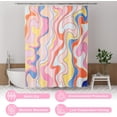 thumbnail image 4 of Shower Curtain, Abstract Pink Cloth Shower Curtain Sets with 12 Shower Curtain Hooks, Rustic Colorful Fabric Shower Curtain, Cute Washable Farmhouse Bathroom Shower Curtain, 72x72 Inches, 4 of 6