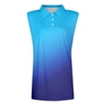 thumbnail image 4 of MIXUE Womens Tops Summer Gradient Print Lapel Button Down Sleeveless Camisole Sports Slim Fit Casual Vest T Shirts Holiday Wear,Blue,M, 4 of 5