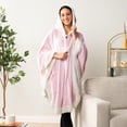 thumbnail image 5 of Wearable Blanket for Adult Women, Cozy Plush Fleece Blanket Poncho Cape with Hood, Super Soft Shawl, Angel Wrap Throw for Office, Dark Gray, 5 of 9