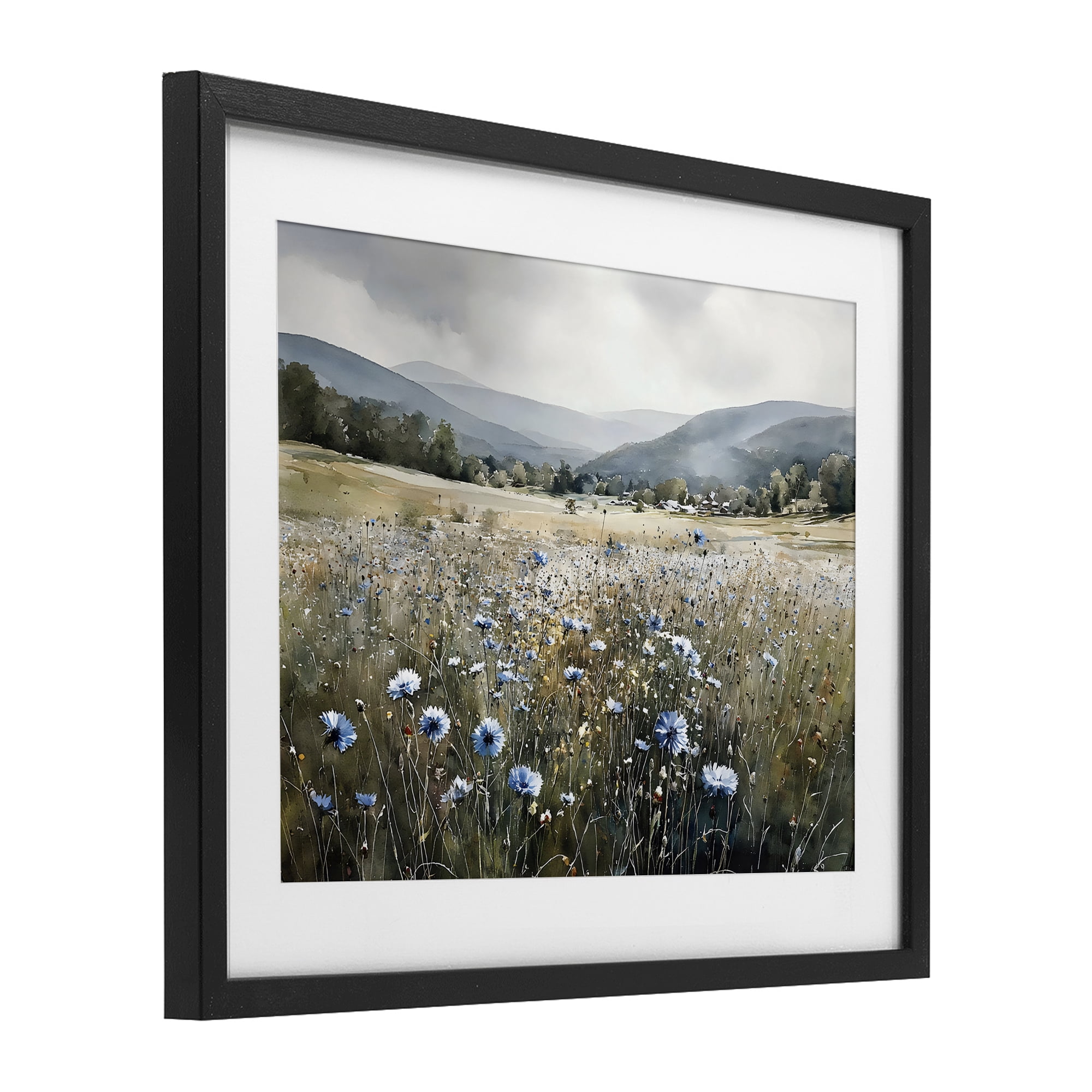 Stupell Industries Sapphire Speckled Fields Black Framed Print Under Glass, design by Franklyn Gregory
