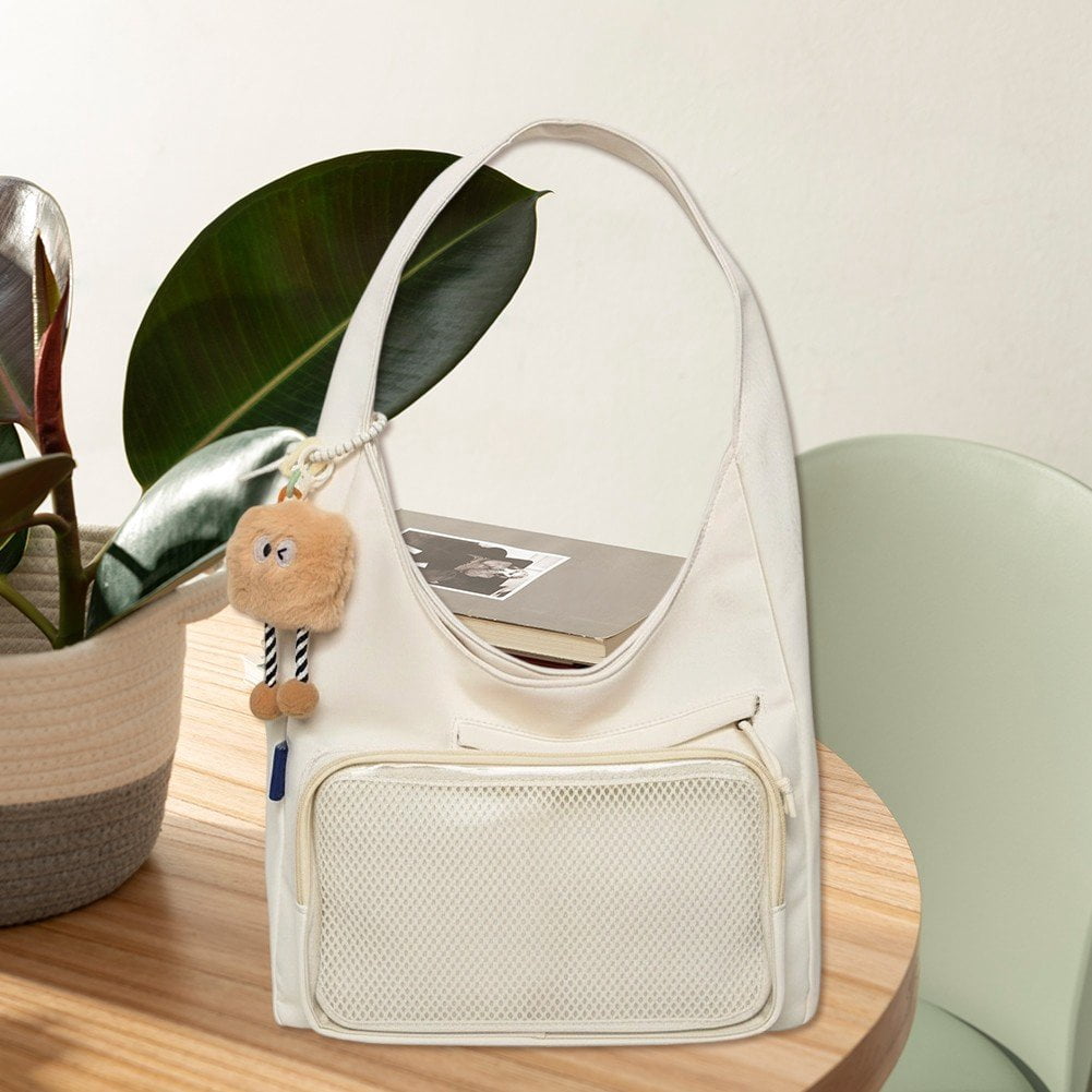 Jiibva Kawaii Ita Bag Shoulder Bag for Women Large Capacity Tote Bag Clear Window Anime Pin Display Messenger Bag Handbags Purse