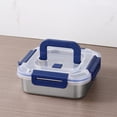 thumbnail image 4 of Ganfancp Caja de Conservas de Acero Inoxidable Tapa Transparente Frigorífico Caja de Conservas Especial Sellado Fiambrera de Gran Capacidad Fiambrera Portátil Sellada a Prueba de Fugas Rebajas Flash, 4 of 6