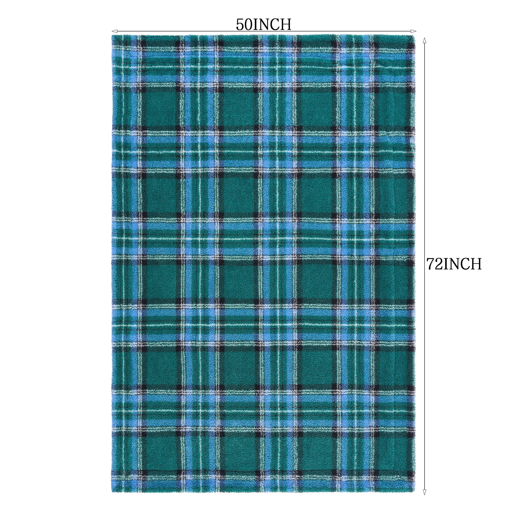 Evergrace Cozy Christmas Throw Green Check 50"x72"