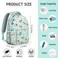 thumbnail image 3 of Wild Horse and Foal Pattern Student School Backpack with Floral Retro Rural Cute Rainbow Print Design, 3 of 6