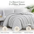 thumbnail image 2 of Southshore Fine Living, Inc. Diamond Pattern Twin XL Boho Duvet Cover Set, Bali Light Grey, 2 of 8
