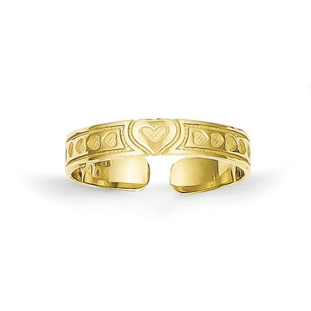 10k Yellow Gold Heart Toe Ring
