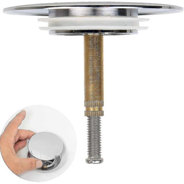 Bouchon de Bain Universel, 70mm, Double Joint, Hauteur Réglable, Laiton Trempé avec Finition Chrome Z