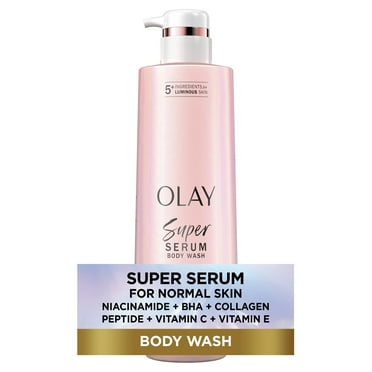 Olay Super Serum Body Wash for Normal Skin, 18.5 fl oz, Serum Complex for Luminous Skin