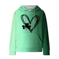 thumbnail image 5 of BRGZLK Women's St.Patrick's Day Hooded Sweatshirts Green Polyester Blend Long Sleeve Shamrock Irish Print Loose Comfy Tops Hoodie with Pocket Green C S, 5 of 5