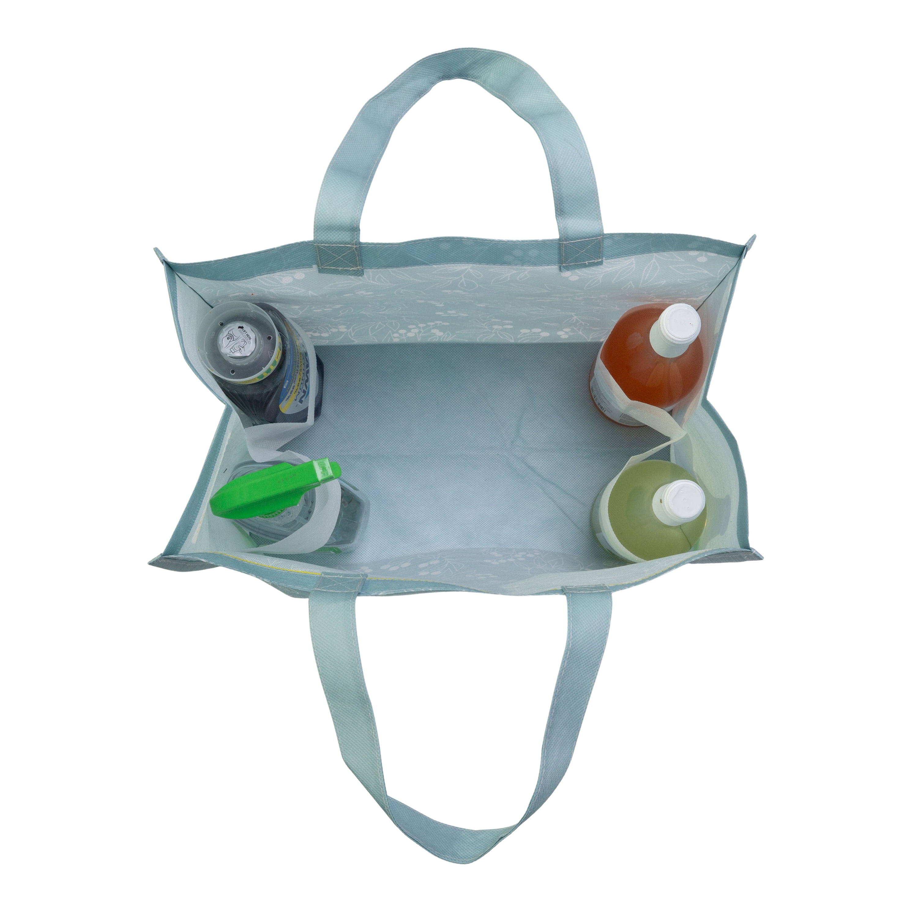 Reusable Grocery Bag with Bottle Holder , Reusable Shopping Bag for groceries, Multipurpose Tote Bag Winter Design, Winter Reusable Grocery Bag