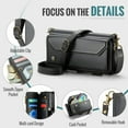 thumbnail image 6 of Crossbody for iPhone 16e Case Wallet【RFID Blocking】with 7-Card Holder Zipper Bills Slot, Soft PU Leather Magnetic Shoulder Wrist Strap for iPhone 16e Wallet Case Women, 6 of 10