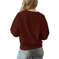 thumbnail image 4 of DondPO Oversized Sweater Sudaderas Para Mujer Sweat Shirts for Womens Oversized Hoodies Oversized Hoodie Oversized Crewneck Sweatshirt Women Womens Crewneck Wine M, 4 of 5
