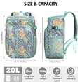 thumbnail image 3 of Travel Cooler Bag - Pioneer Flower Floral Print Pattern Camping Beer Cooler Backpack with Bottle Opener- Waterproof Insulated Picnic Backpacks - Cooler Bag for Beach, 3 of 6