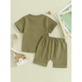 thumbnail image 5 of Elippeo Kids Boys Shorts Set 6 12 18 24 Months 2 3 4 Years Contrast Color Short Sleeve T-shirt with Elastic Waist Shorts Toddler Set Summer Outfit, 5 of 10