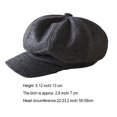 thumbnail image 3 of Becaristey Peaked Caps Woolen Lightweight Adjustable Octagonal Hats Beautiful Lines Easy Matching Sun for Visor Design Headgear Dark Green 1Set, 3 of 6